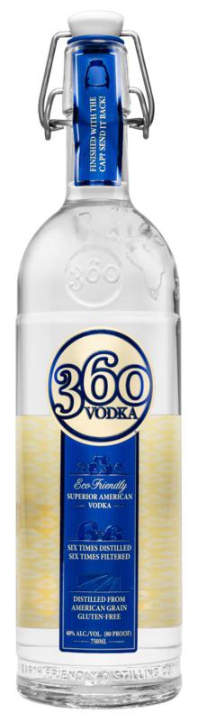 360 Vodka Eco Friendly Superior Vodka Six Time Distilled From American Grain 750 ml
