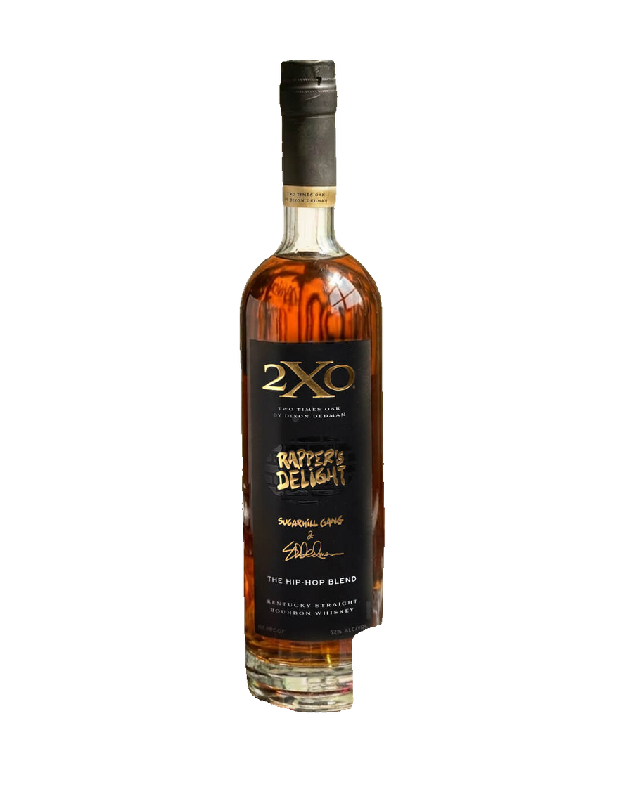 Original 2XO Rapper's Delight The Hip-Hop Blend Bourbon 750ml official bottle image with backdrop removed