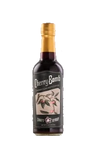 Nickel Dime Cherry Bomb Cocktail Syrup 443ml: original 3JMS bottle photograph, label preserved and background removed