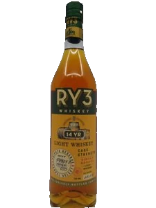 RY3 14 Year Light Whiskey original 3JMS photographed product, white/transparent backdrop, exact label retained