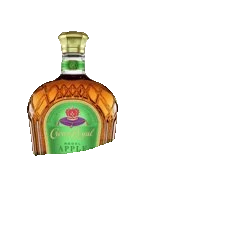 Crown Royal Regal Apple x Juicy Couture original 3JMS product and boxed packaging, background removed without changing labels