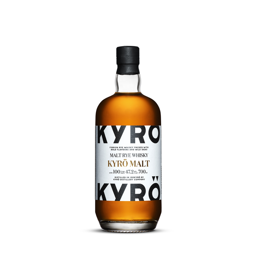 Kyrö Malt Rye Whisky 700ml exact manufacturer bottle photo, original packaging preserved where pictured