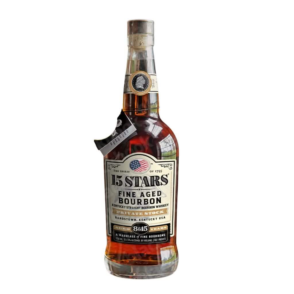 15 Stars Private Stock Bourbon 8 & 15 Year 750ml bottle – age-stated blended bourbon curated by blackbook – available to buy online