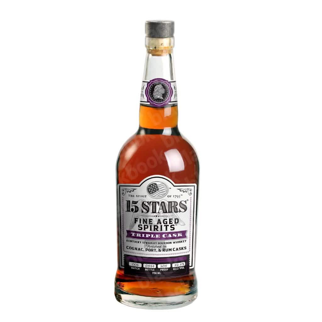 15 Stars Triple Cask Bourbon 750ml bottle – multi-cask Kentucky bourbon curated by blackbook – available to buy online