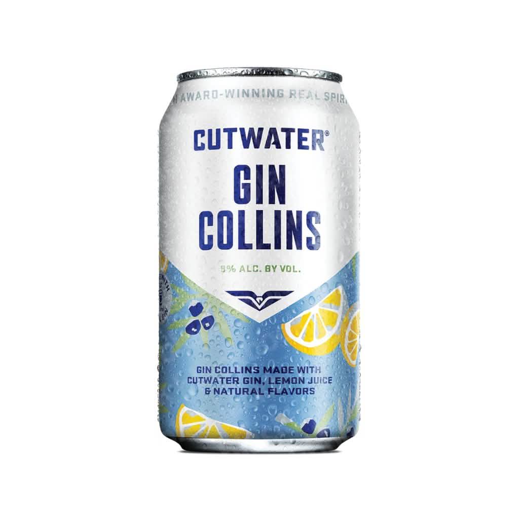 Cutwater Gin Collins 4 pack 355ml cans – ready-to-drink gin cocktail with lemon – available to buy online from blackbook
