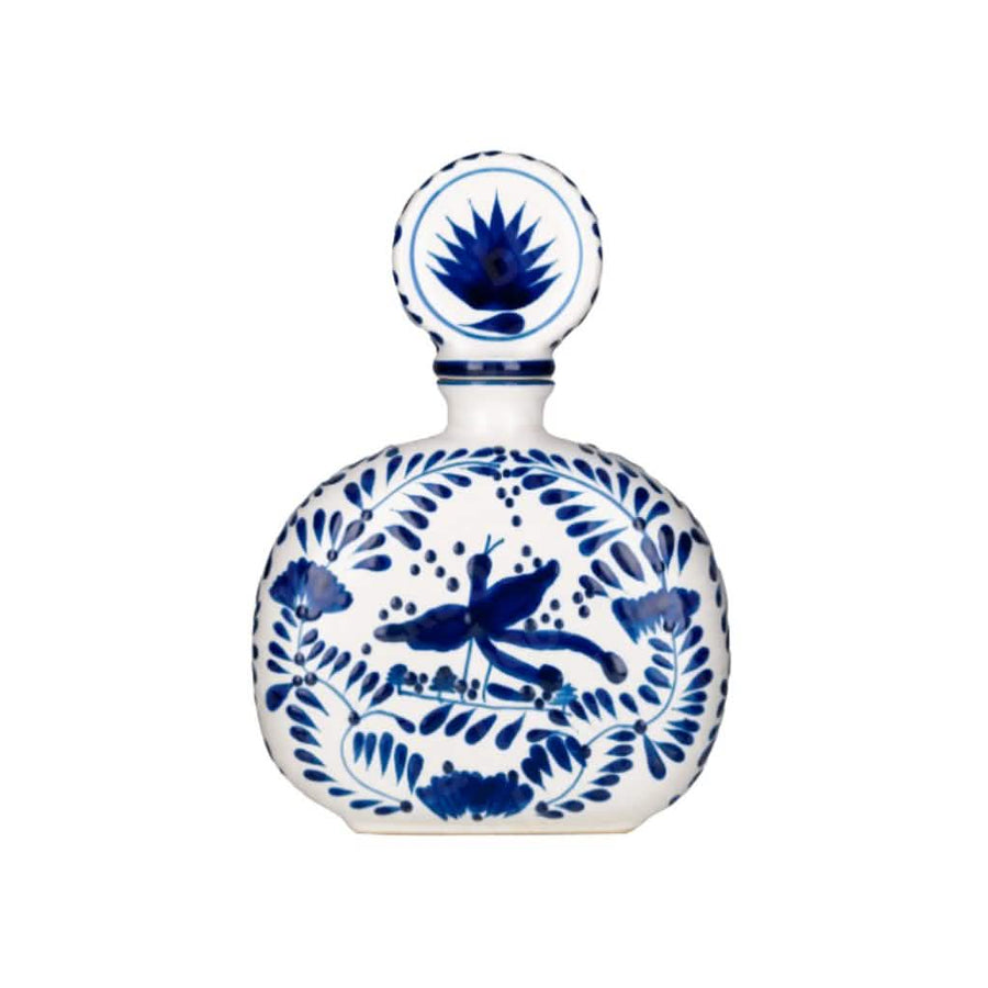 Azulejos Talavera Añejo Bottle #1 Blue 750ml – hand-painted ceramic tequila bottle curated by blackbook – available to buy online