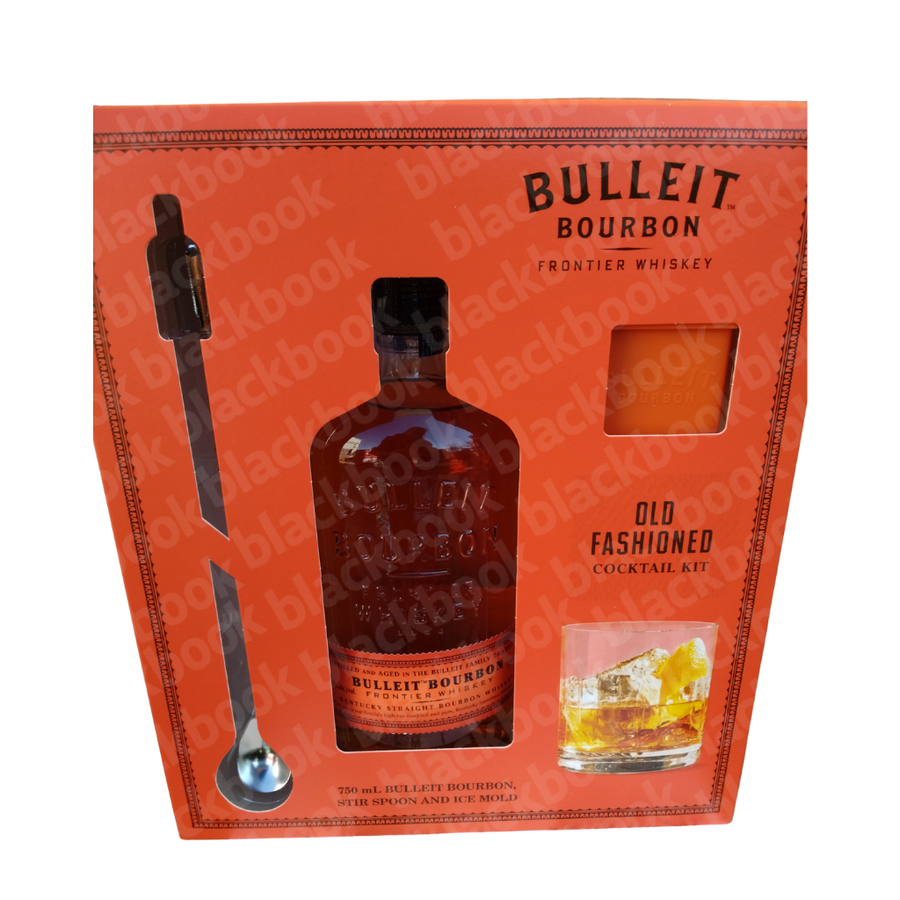 Bulleit Bourbon Cocktail Kit 750ml bottle and accessories – bourbon gift set for crafting cocktails – buy online at blackbook