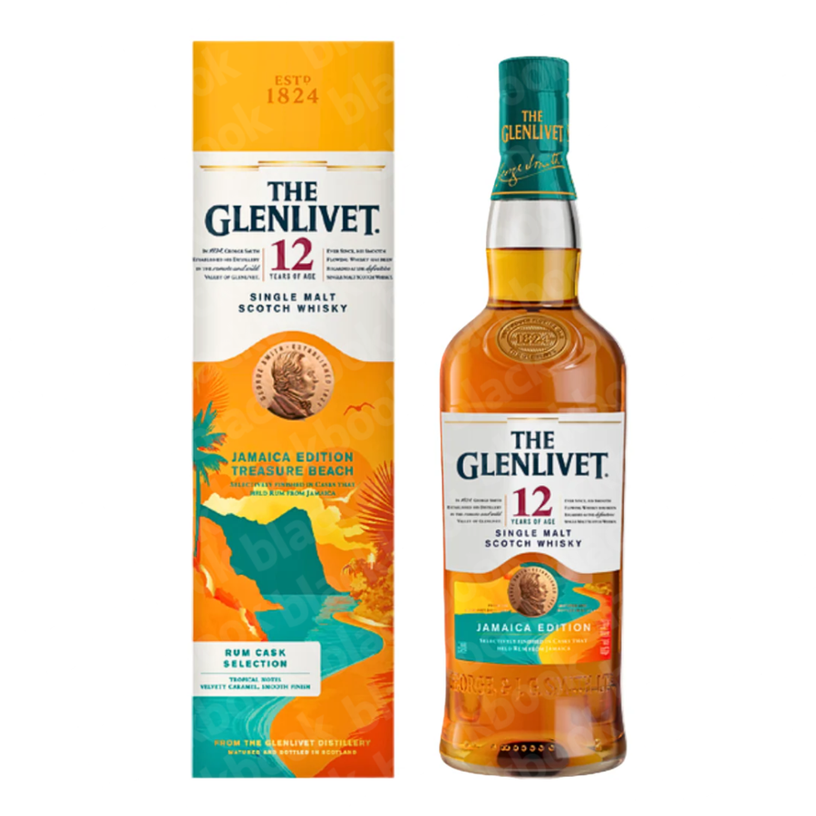 The Glenlivet Jamaica Edition Treasure Beach Rum Cask Selection Single Malt Scotch 12 Year 750ml bottle – limited rum cask finish Speyside whisky – buy online at blackbook