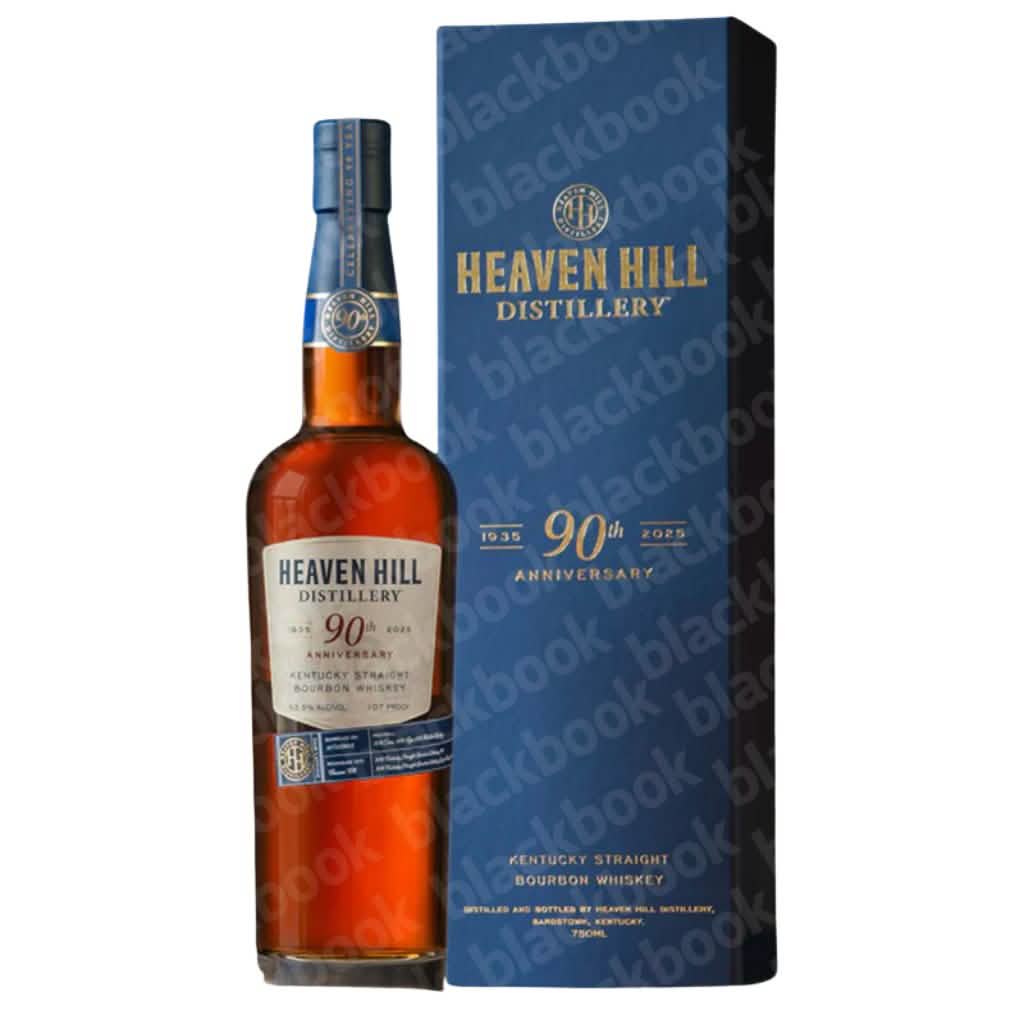 Heaven Hill 90th Anniversary Whiskey 750ml bottle – rare Kentucky bourbon – available to buy online from blackbook