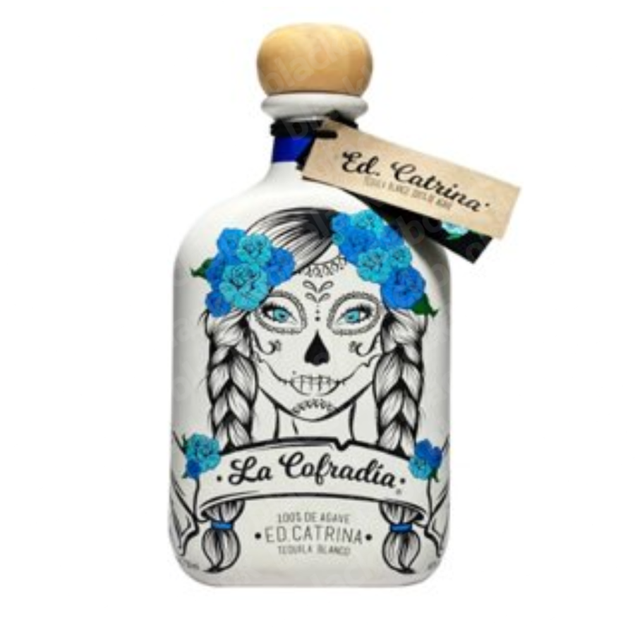 La Cofradia ED. Catrina Tequila Blanco 750ml ceramic skull bottle – unaged tequila from Jalisco Mexico – buy online at blackbook