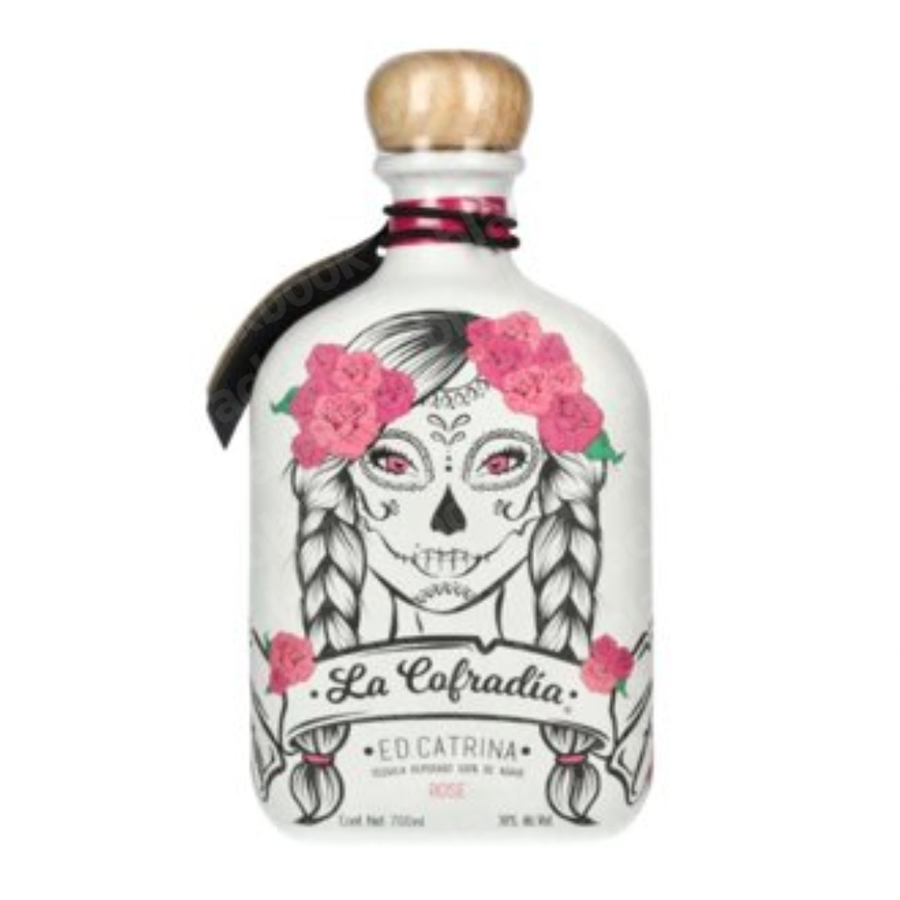 La Cofradia ED. Catrina Tequila Rose 750ml ceramic skull bottle – specialty tequila with berry and floral notes – buy online at blackbook