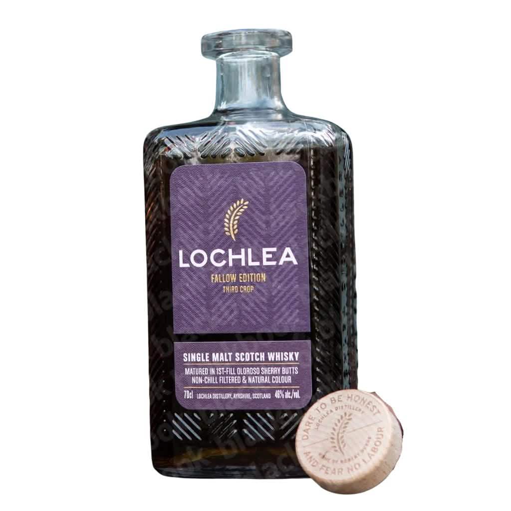 Lochlea Fallow Edition Third Crop 700ml bottle – limited seasonal Lowland single malt Scotch whisky – available to buy online from blackbook