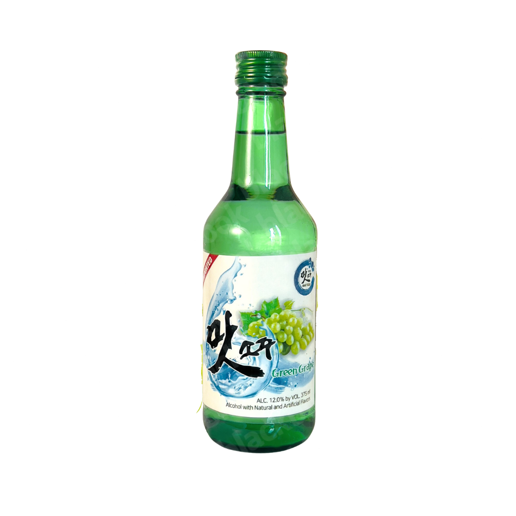 Maat Soju Green Grape 375ml bottle – flavored Korean soju with juicy green grape taste – buy online at blackbook