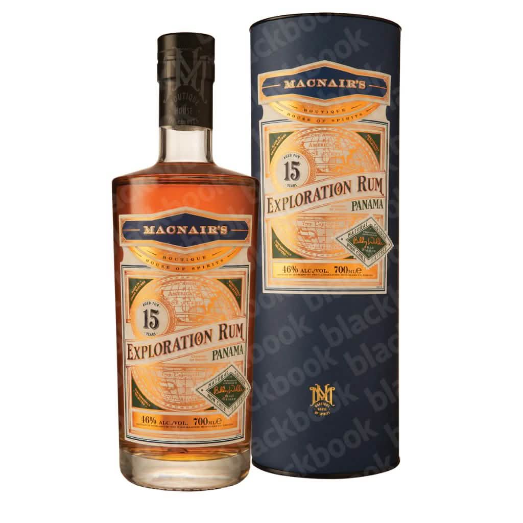 MacNair’s 15 Year Exploration Rum 700ml bottle – Islay cask-finished aged rum curated by blackbook – available to buy online