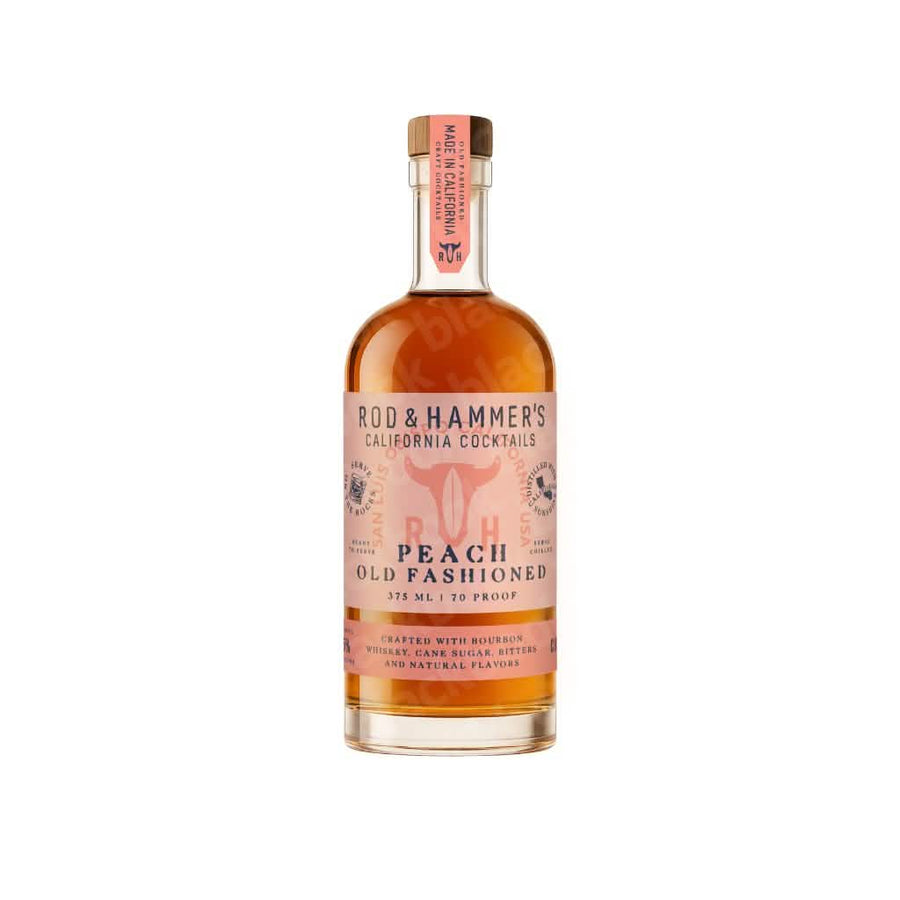 Rod & Hammer’s Peach Old Fashioned 375ml bottle – ready-to-drink whiskey cocktail curated by blackbook – available to buy online