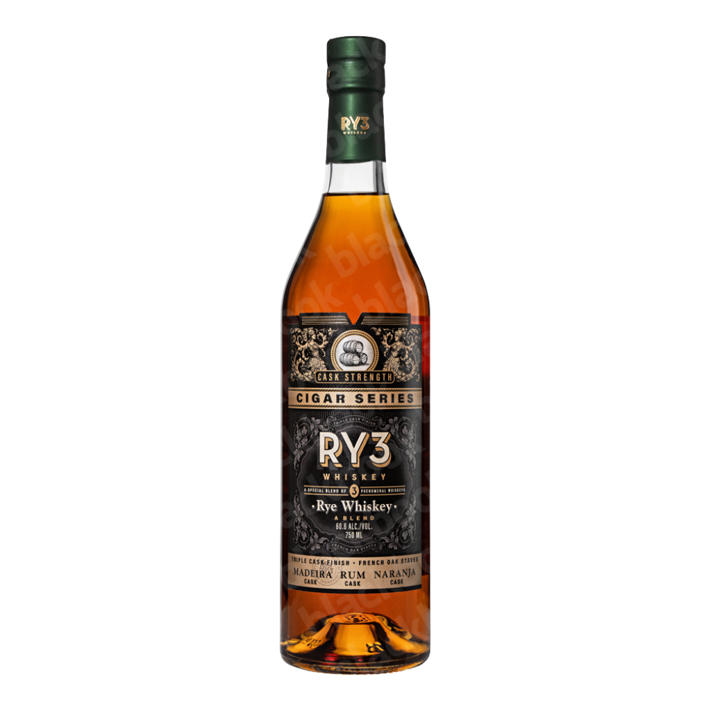 RY3 Cigar Series No. I French Oak Staves 750ml bottle – premium rye whiskey finished with French Oak – buy online at blackbook