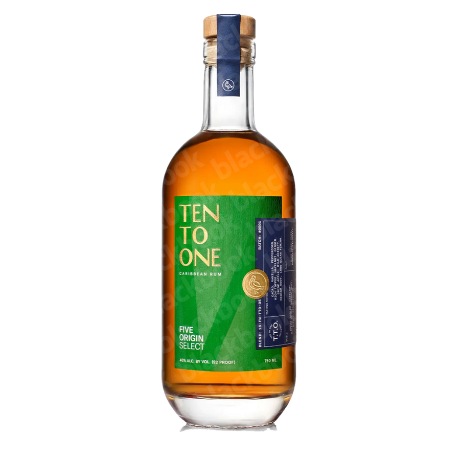 Ten To One Five Origin Select 750ml bottle – premium multi-origin Caribbean rum – available to buy online from blackbook
