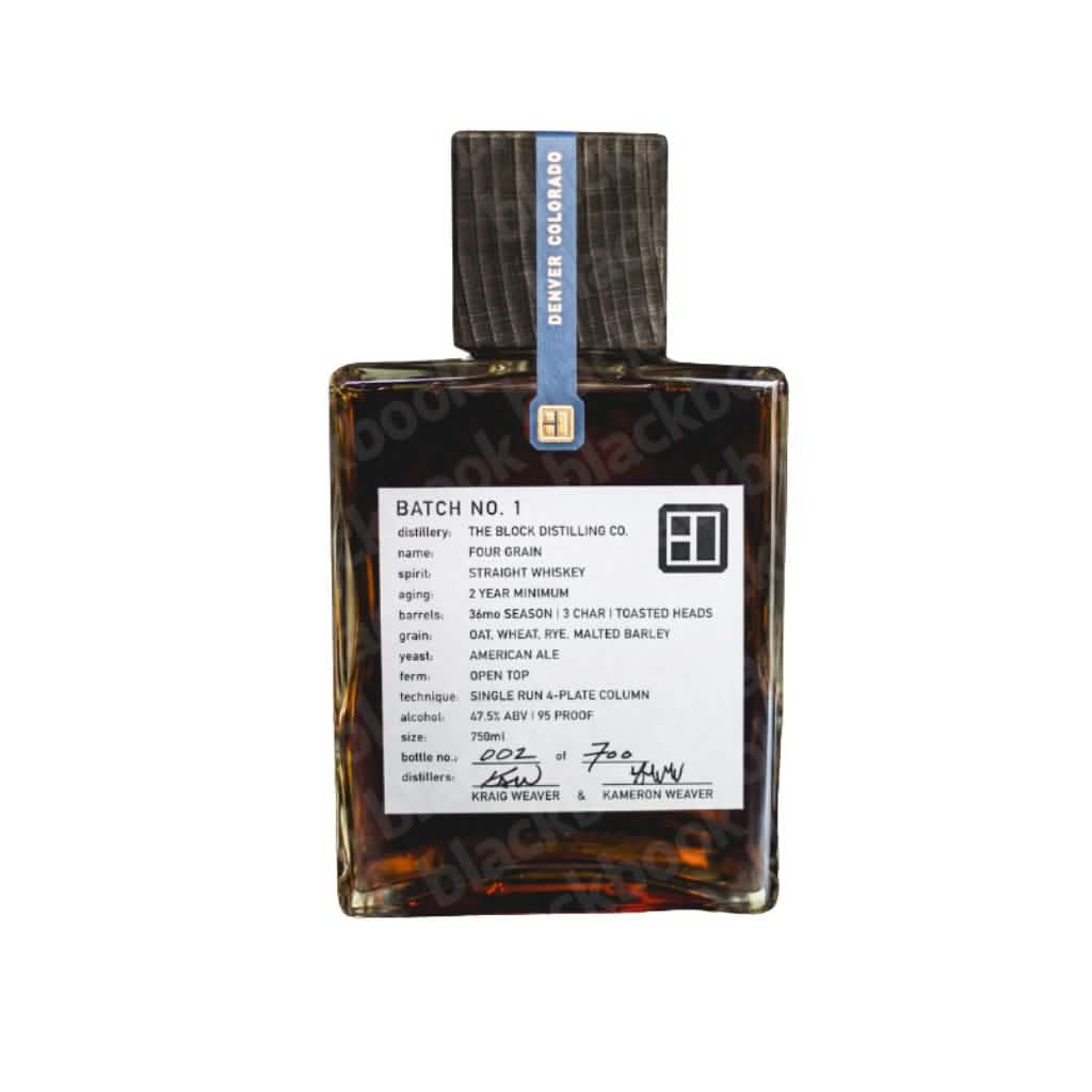 The Block Distilling Co. Four Grain Straight Whiskey 750ml bottle – balanced American whiskey curated by blackbook – available to buy online