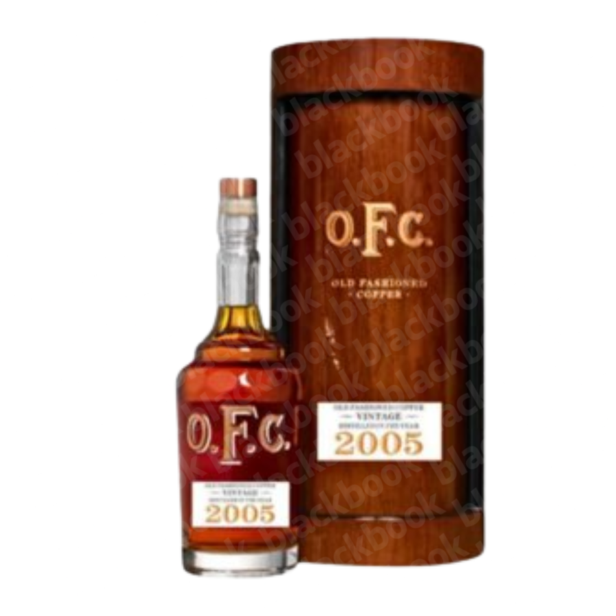 Top Shelf Exclusive Buffalo Trace Distillery Old Fashioned Copper Vintage Kentucky Straight Bourbon Whiskey 2005 750ml bottle – rare collectible bourbon in crystal decanter – buy online at blackbook