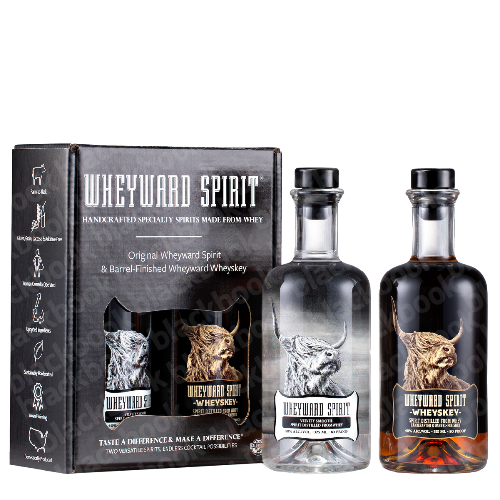 Wheyward Spirit The Spirited Sampler two-bottle set (2x375ml) – sustainable spirit made from upcycled whey – buy online at blackbook