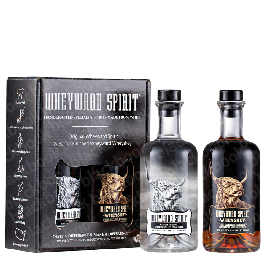 Wheyward Spirit The Spirited Sampler two-bottle set (2x375ml) – sustainable spirit made from upcycled whey – buy online at blackbook