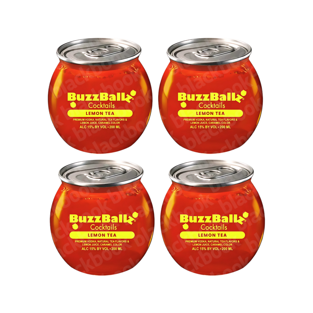 BuzzBallz Lemon Tea Pre-Mixed Cocktails 4-Pack (4 x 200ml)