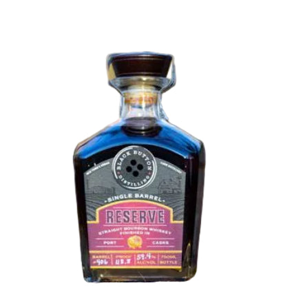 Black Button Distilling Single Barrel Reserve Straight Bourbon Whiskey Finished in Port Casks Barrel #406 118.8 Proof 750 ml