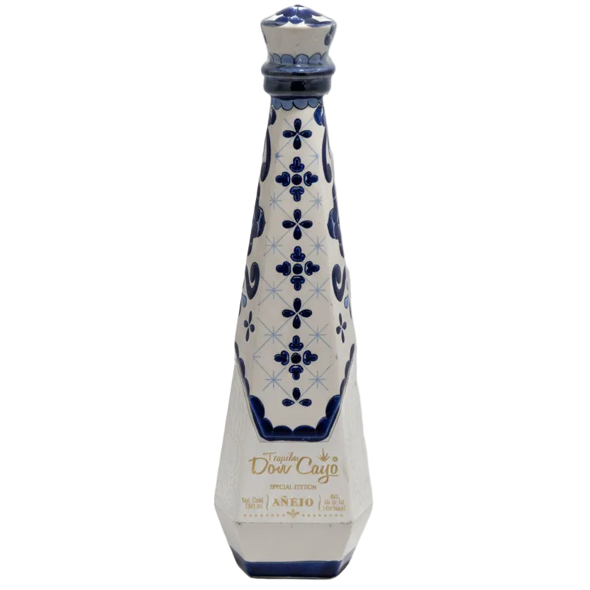 Don Cayo Añejo Tequila Blue Ceramic Edition 750ml bottle brand photograph