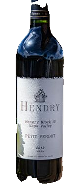 Hendry Petit Verdot 2019 exact original wine bottle with transparent background