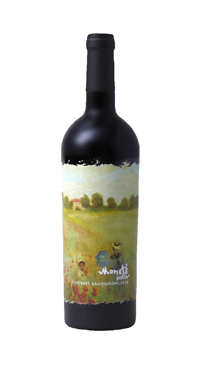 monets palate cabernet 2018 exact original wine bottle with transparent background