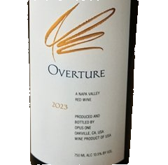 Opus One Overture 2023 red wine 750ml original bottle isolated on transparent background